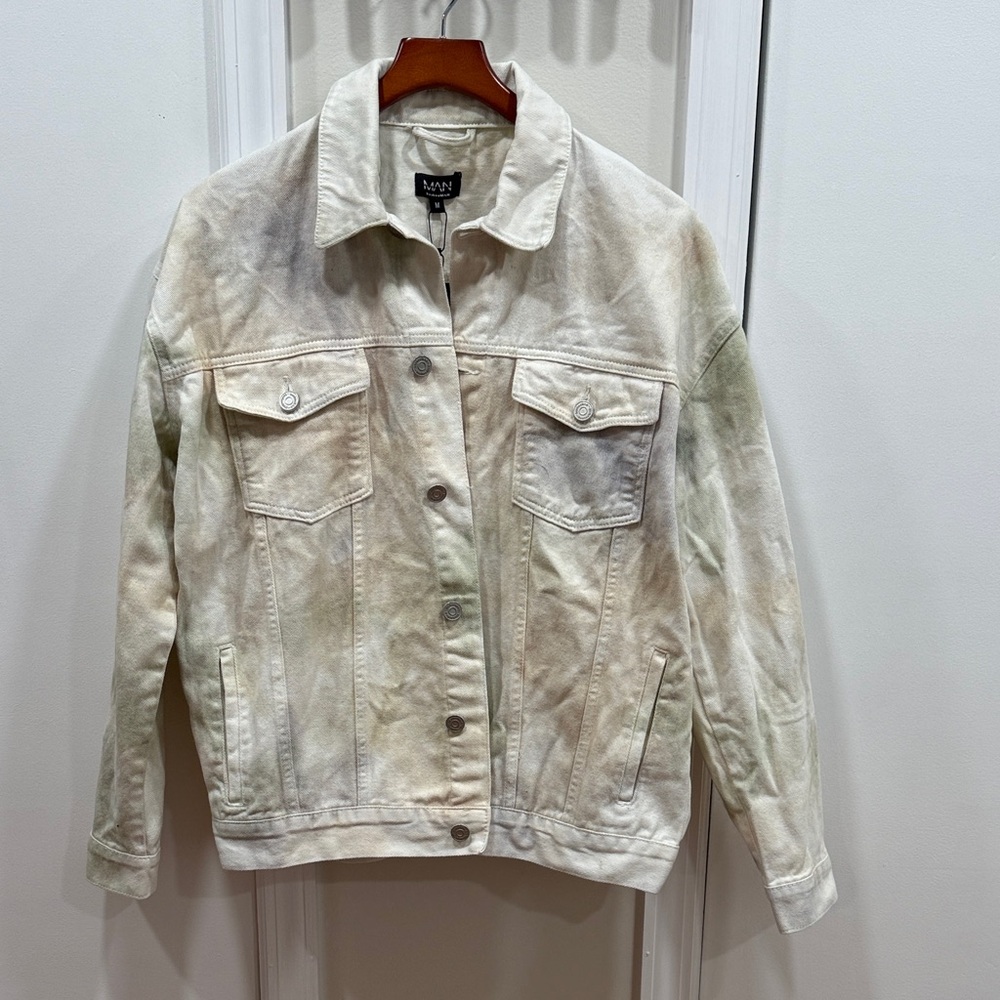 Boohoo Men’s Tie-Dye Oversized Denim Jacket